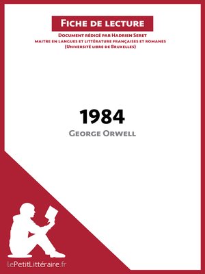 cover image of 1984 de George Orwell (Fiche de lecture)